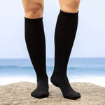 Black Knee High Bamboo Socks for Women, Relaxed Fit Bamboo Boot Socks without Elastic Band