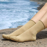 Roll-top Gold Sparkly Lurex Bamboo Socks for Women, Women's Gold Shimmer Roll Top Socks Made from Bamboo