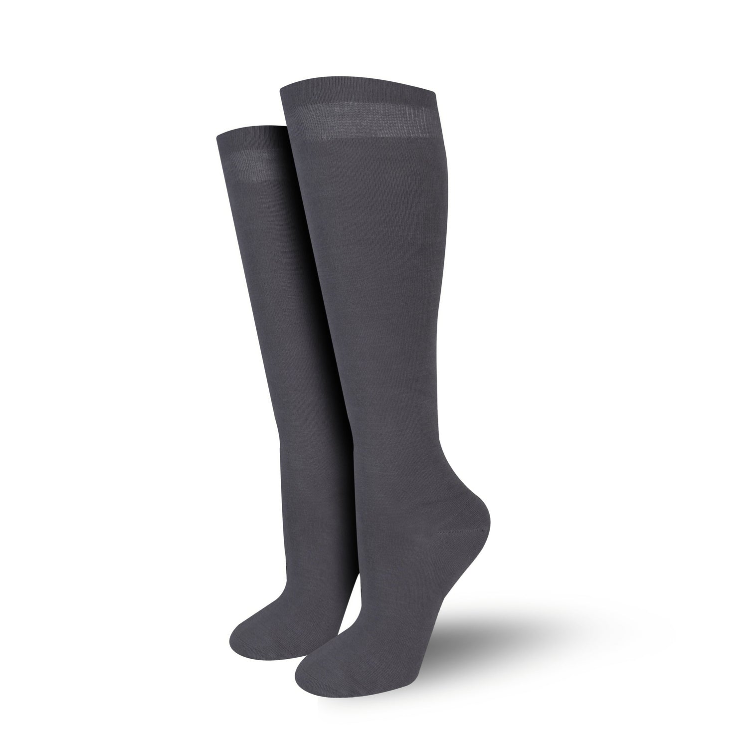 Gray Knee High Bamboo Socks for Women, Relaxed Fit Bamboo Boot Socks without Elastic Band