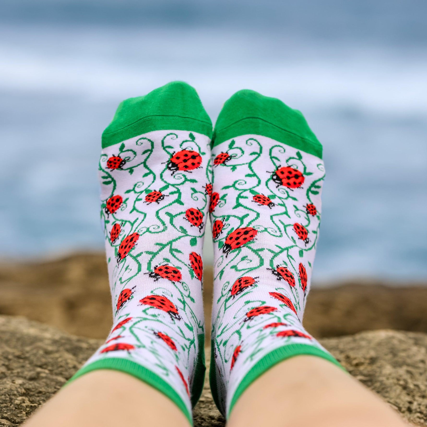 Ladybug Socks for Women Made from Sustainable Bamboo, Ladybug Bamboo Cute and Soft Socks for Women