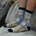 Men's Abstract Pattern Bamboo Socks, Bamboo Crew Dress Socks for Men