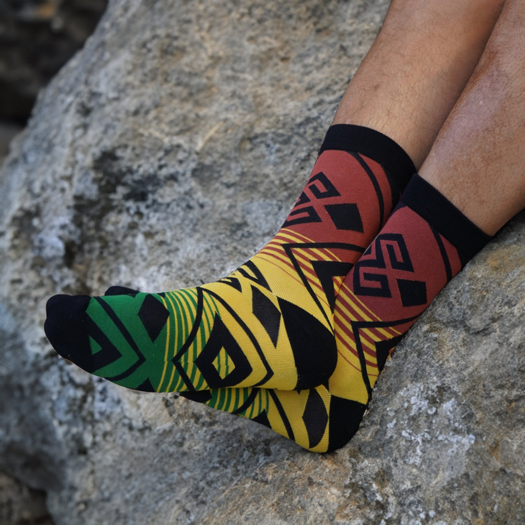 Men's Rasta Bamboo Socks, Bamboo Crew Socks for Men Reggae Colored