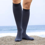 Navy Blue Knee High Bamboo Socks for Women, Relaxed Fit Bamboo Boot Socks without Elastic Band