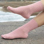 Pink Cable Knit Style Bamboo Socks for Women, Moisture-Wicking and Sustainable Bamboo Socks