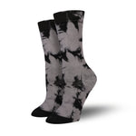 Unisex Black and Gray Tie Dye Bamboo Socks, Mens and Womens Hand Dyed Bamboo Tie-Dye Socks