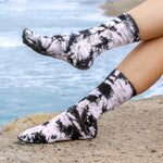 Unisex Black and White Tie Dye Bamboo Socks, Mens and Womens Hand Dyed Bamboo Tie-Dye Socks