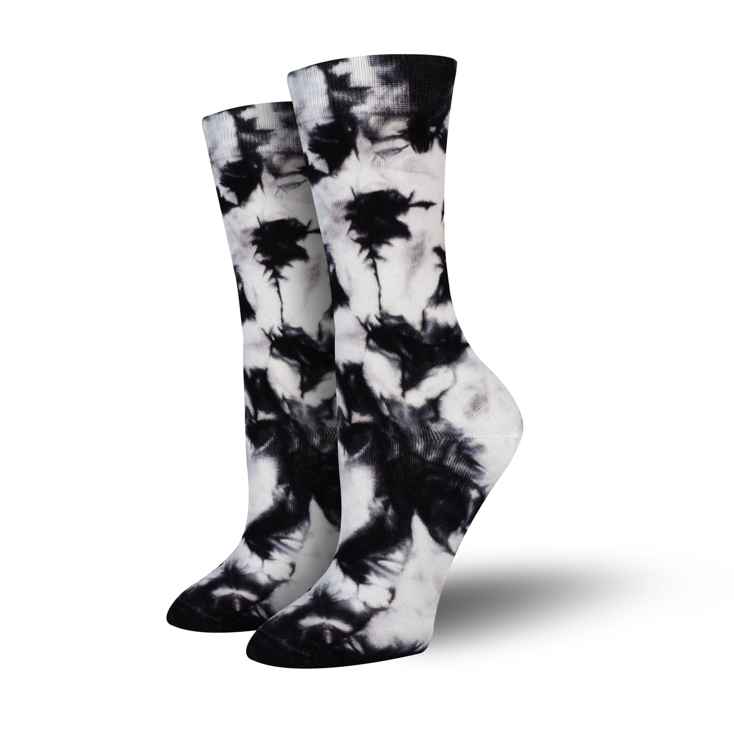 Unisex Black and White Tie Dye Bamboo Socks, Mens and Womens Hand Dyed Bamboo Tie-Dye Socks